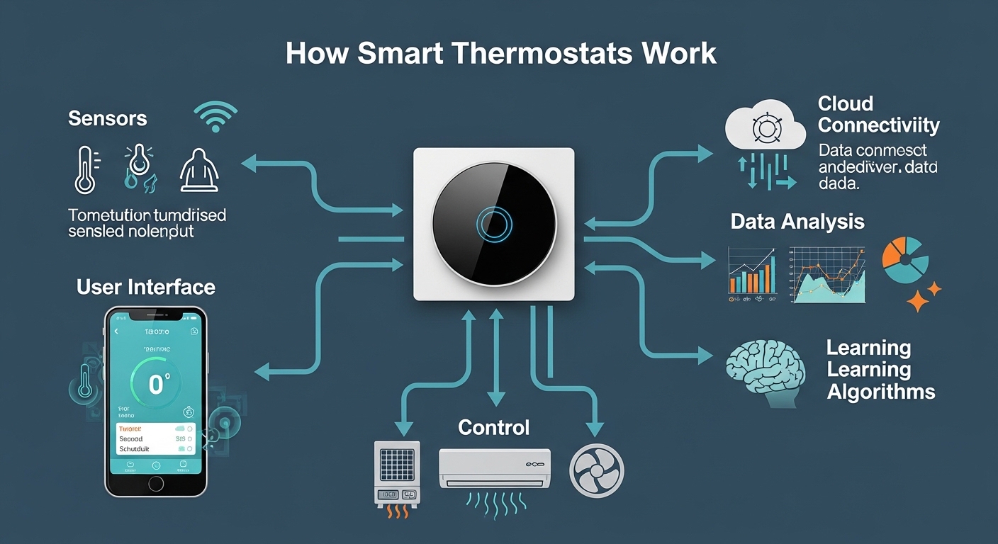 How smart thermostats automatically control home temperature for energy efficiency