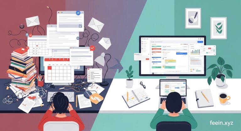 modern productivity software dashboard organizing tasks and workflow