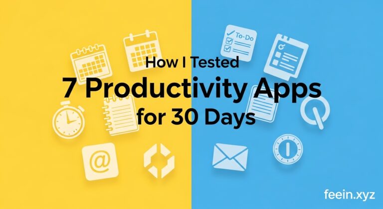productivity apps comparison on laptop screen with task management and time tracking tools