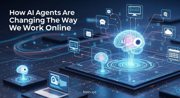 AI agents transforming online work by automating tasks, improving productivity, and assisting digital workflows